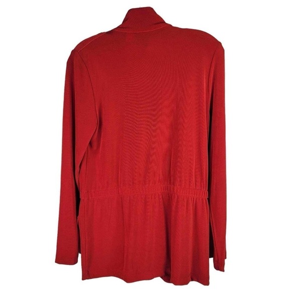 Travelers by Chicos Jacket Women's Size 0 US Small Red Zip Up Shirt Jacket - Picture 3 of 11